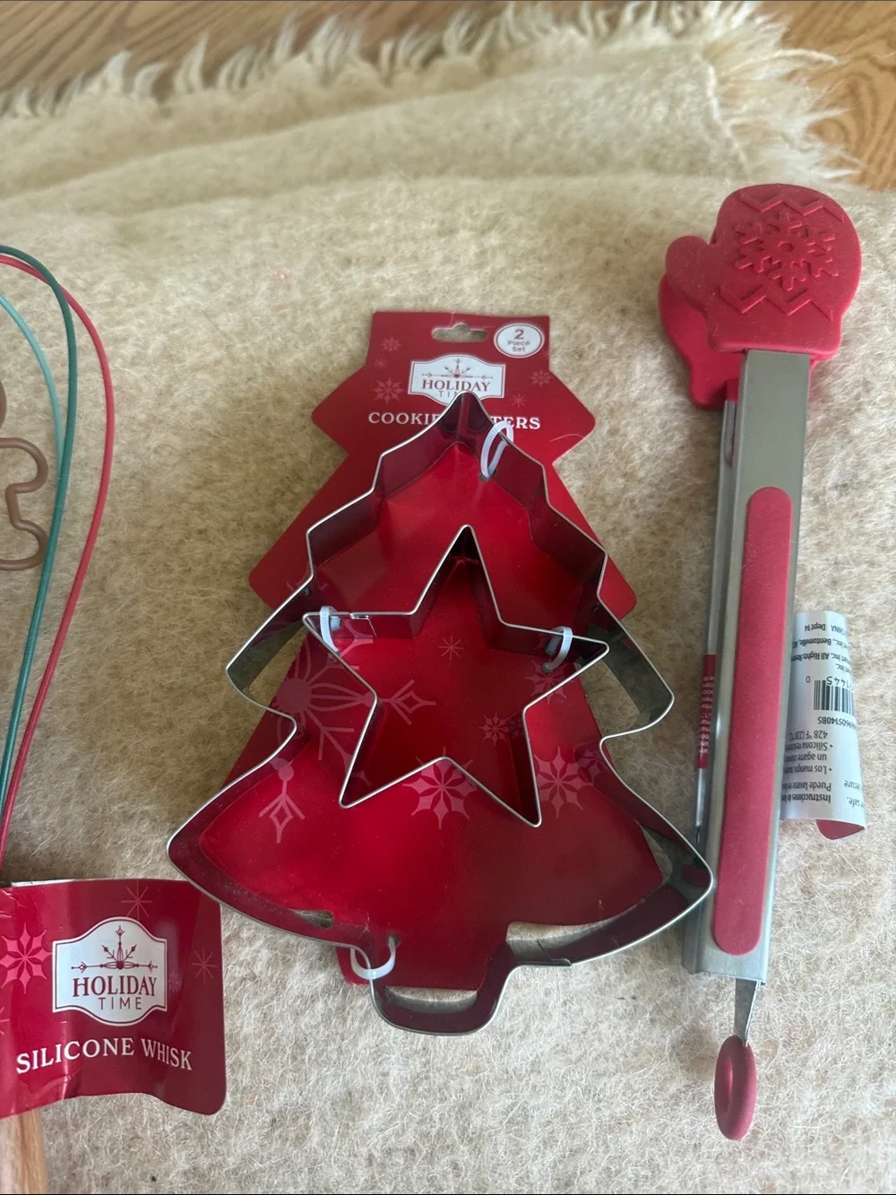 Holiday Red Silicone Cookie Cutters & Kitchen Tools Set 7 piece set